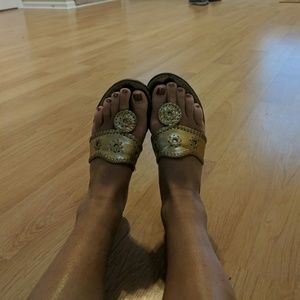 Gold Jack Rogers Sandals